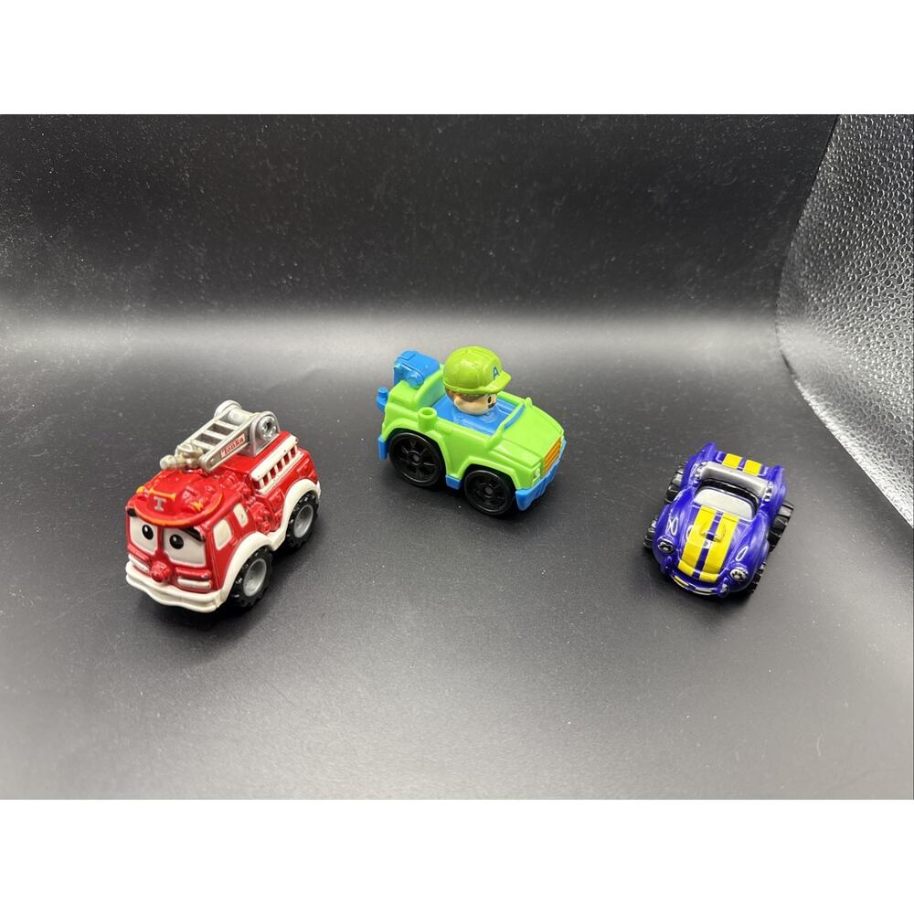 Tonka Mini Fire Truck & Car Lot Of 2 + Little People Driver Figure Preschool Toy